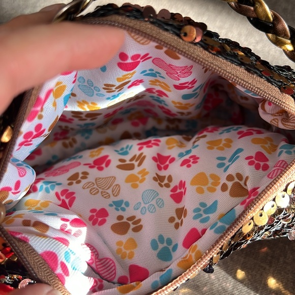 TY ♥️FASHION BRUTUS The BULLDOG SEQUIN MINI PURSE NWT - Picture 9 of 11